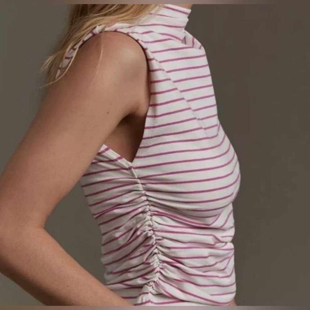 Maeve Anthropologie Mock-Neck Striped Printed Tank Blouse Top
Ruched - M - Picture 4 of 12